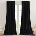 StangH Black Blackout Velvet Curtains 90 inches Long Thick Heavy Privacy Doorway Room Dividers Thermal Insulated Window Curtains for Bedroom Kitchen, W42 x L90, 2 Panels