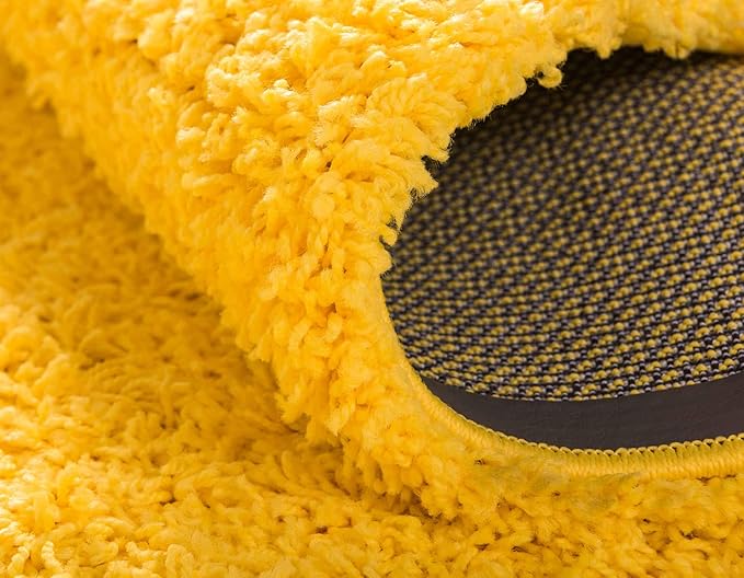 Unique Loom Solid Shag Collection Area Rug (7' 10" x 10' Rectangle, Tuscan Sun Yellow)