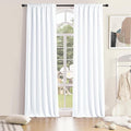DONREN Pure White Room Darkening Curtains Extra Long 108 inch Length for Large Windows, Living Room Window Treatments Sweep to Floor for Villa, 2 Pieces,52 Wide by 108 inches Long