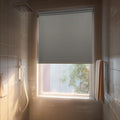 HESTIA No Drill Cordless Blackout Roller Shades Screwless Waterproof Shower Window Blinds, Auto-Retraction Easy Install Blind for Bathroom/Kitchen/Office/Exterior, Grey, 55" W x 72" H