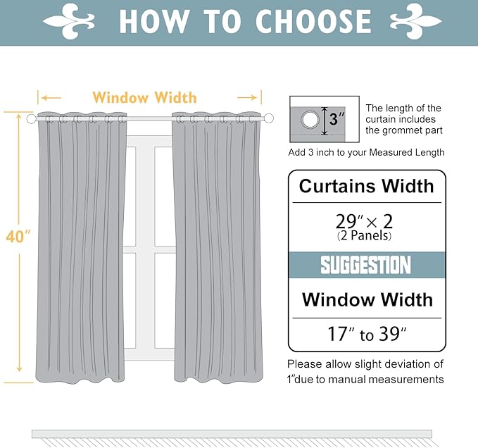 ChrisDowa Small Window Curtains 40 inches Long for Bedroom - Grommet Short Thermal Insulated Room Darkening Curtains for Kitchen (2 Panels, Burgundy, 29 x 40 Inch)