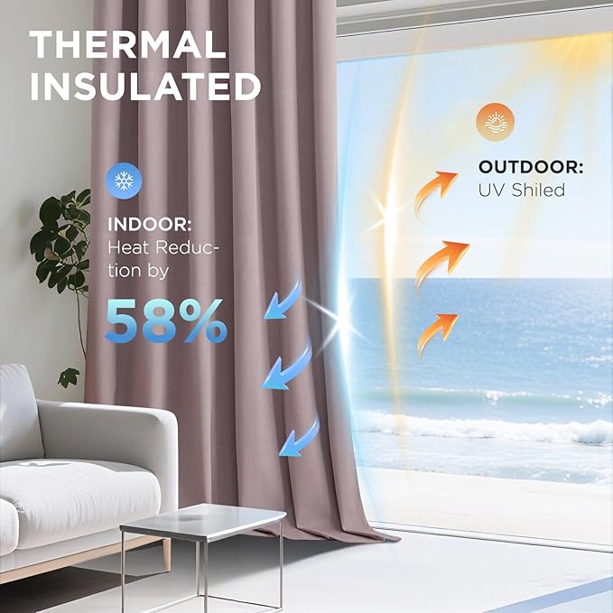 Joydeco Rose Pink 100% Blackout Curtains 108 Inch 2 Panels, Luxury Thermal Pink Velvet Curtains for Bedroom Living Room, Soundproof Blackout Window Drapes, Rod Pocket & Back Tab (52W x 108L)