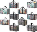 Heavy Duty 93L (24.5 Gallon) Stackable Storage Bins with Fully Openable Lids, Moving Bags Heavy Duty, Clear Plastic Totes for Moving Storage, Home Organization, Closet, Dorm Room 10 pack
