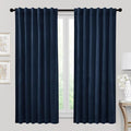 RYB HOME Velvet Curtains 72 inches Length, Back Tab & Rod Pocket Soft Fabric Curtains & Drapes for Bedroom Bathroom Cafe, Navy Blue, W 42 x L 72, 2 Panels Set