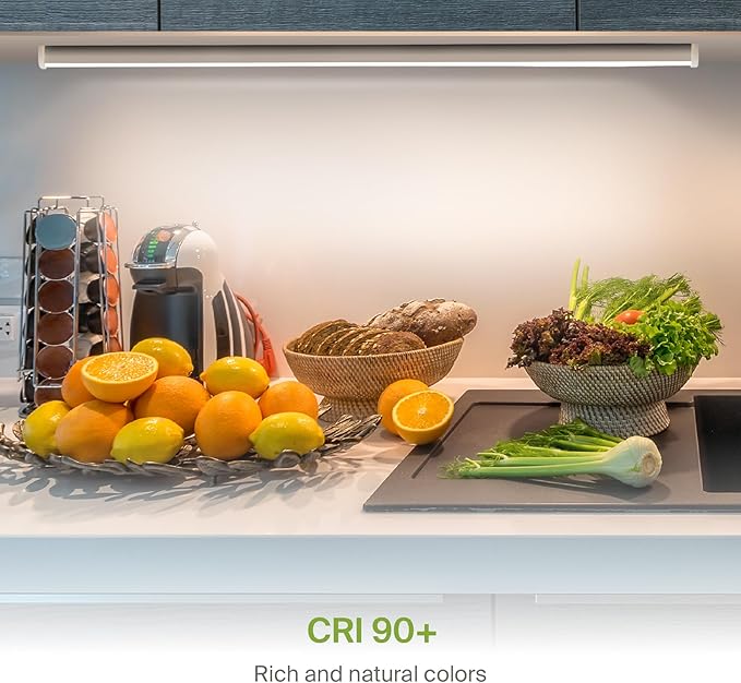 ASD 48 Inch LED Under Cabinet Lighting Plug in or Hardwired, High/Low/Off Switch, 24W 120V 3 CCT 2700K/3000K/4000K CRI90+, Triac Dimmable Linkable Under Counter Lights for Kitchen, ETL Listed, White