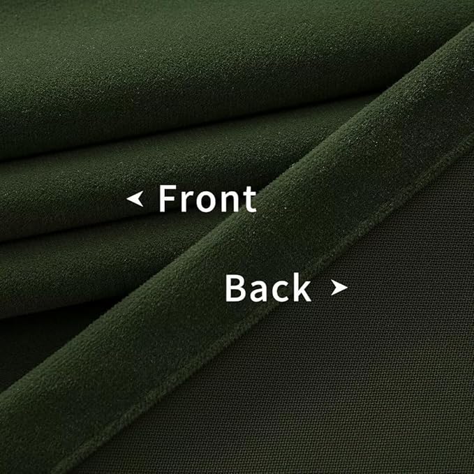 Joydeco Dark Olive Velvet Curtains 63 inch Length 2 Panels, Luxury Blackout Rod Pocket Thermal Insulated Window Curtains, Super Soft Room Darkening Drapes for Living Room Bedroom,W52 x L63 inches
