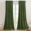 StangH Luxury Velvet Blackout Window Drapes Moss Green Curtains for Holiday Christmas Decoration, Soft Thermal Insulated Drapes for Loft/Dining Room, W42 x L96, 2 Panels
