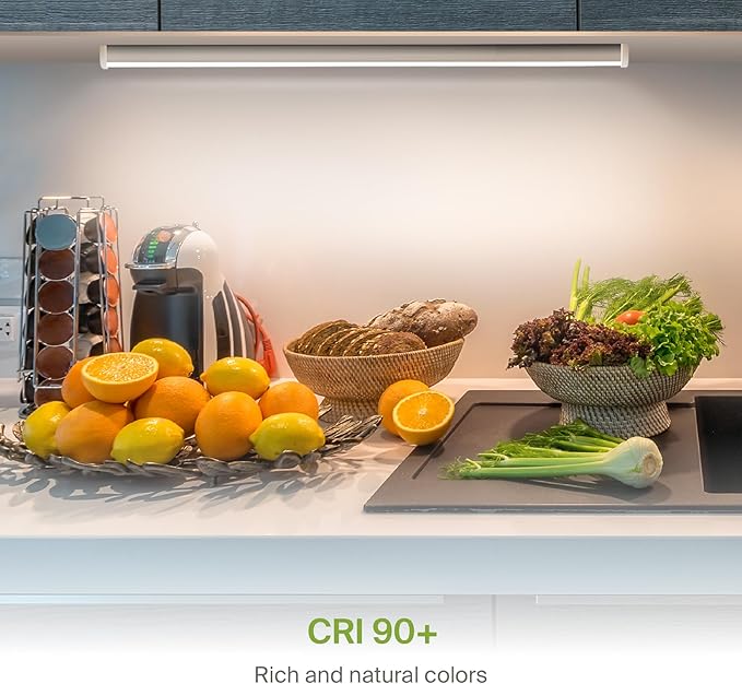 ASD 32 Inch LED Under Cabinet Lighting Plug in or Hardwired, High/Low/Off Switch, 16W 120V 3 CCT 2700K/3000K/4000K CRI90+, Triac Dimmable Linkable Under Counter Lights for Kitchen, ETL Listed, White