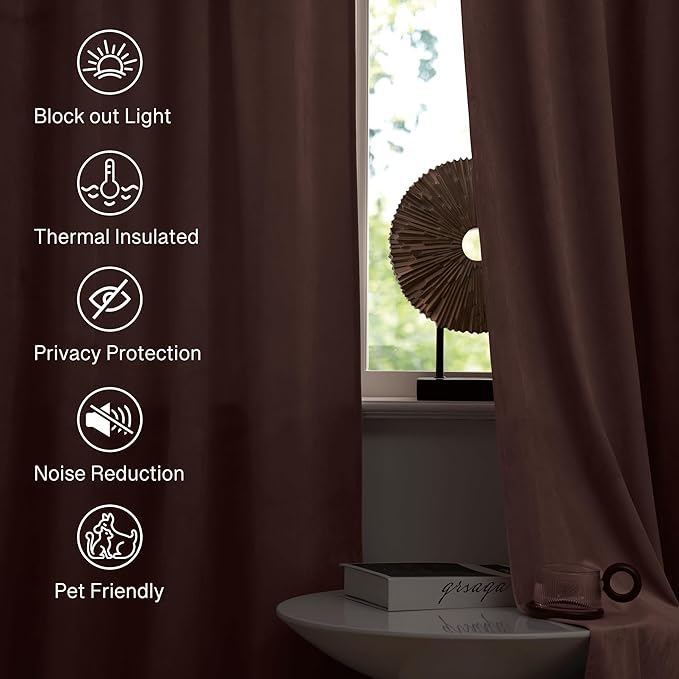 StangH Nursery Pink Velvet Curtains 108 inches Long, Privacy Window Drapes High Ceiling Tall Curtains Home Decoration for Birthday Party Backdrop/Girls Room, W52 x L108, 2 Panels