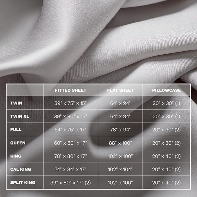 LUXOME Luxury Sheet Set | 100% Rayon (Viscose) from Bamboo | Twin Size - Stone | Deep Pockets | 3-Piece Set (Fitted, Flat, Pillowcase)
