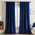 Joydeco Customized Velvet Curtains - Luxury Thermal Insulated Olive Royal Blue, Bedroom & Living Room, Rod Pocket, 1 Panel, Custom Size