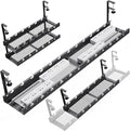 31Inch Extendable Under Desk Cable Management Tray Multi-Model Metal Cable Management Tray Under Desk Cord Management with Clamp Power Strip Cord Holder for Wire Cable Management