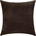Jeneoo Coffee Brown Decorative Throw Pillow Covers Soft Chenille Comfy Square Couch Cushion Cases for Living Room Sofa Decor (Set of 1, 24 x 24 Inches)