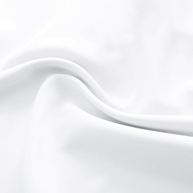 DONREN Pure White Room Darkening Curtains for Children Bedroom - Lily White 63 Inch Length Half Blackout Curtains Summer Heat Insulated Curtain Drapes for Nursery W42 x L63 Inch