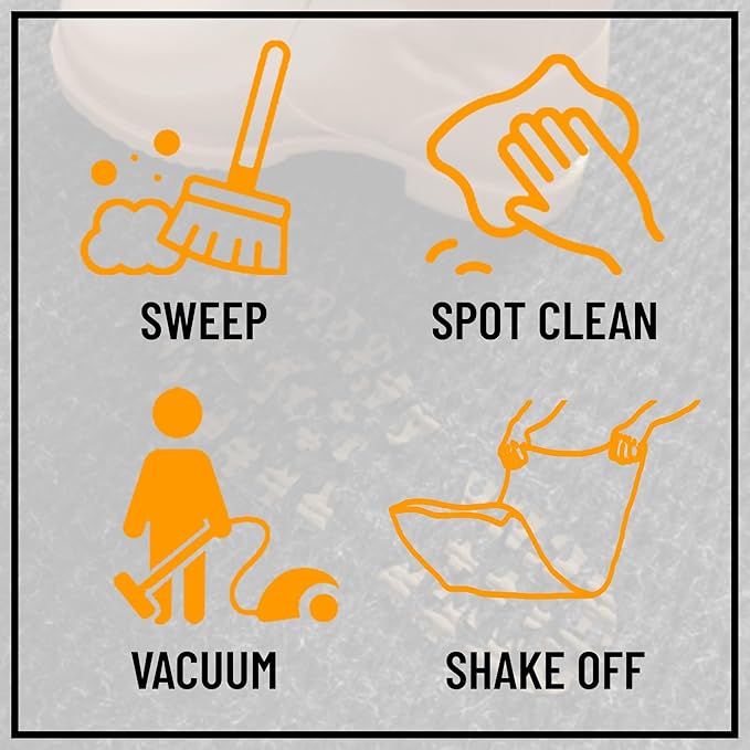 Ottomanson Commercial Scrape Rib Entry Mat – Heavy Duty Ribbed Floor Mat for High Traffic – Non Slip Rubber Back, Waterproof – Indoor Outdoor Use for Offices, Schools, Lobbies, 2' x 19', Black