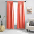 DONREN 90 Inch Length Blackout Curtains Rod Pocket Curtain Panels - Thermal Insulated Curtains for Living Room (52 W x 90 Inches Long,Coral,2 Panels)