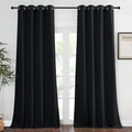 NICETOWN Blackout Black Curtain & Drape 90 inches Long - Grommet Thermal Insulated Blackout Drape Light Blinds Room Darkening Window Treatment for Bedroom (1 Panel, W52 x L90, Black)