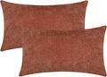 Jeneoo Terracotta Decorative Throw Pillow Covers Soft Chenille Comfy Lumbar Couch Cushion Cases for Living Room Sofa Decor (Set of 2, 12 x 20 Inches)