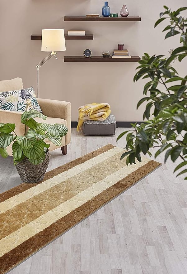 11 Ft Long Beige Kitchen Hallway Runner Rug, Non-Slip Washable 2'2" X 11' Rubber Backed Carpet, Custom Size Floor Mat for Entryway Stairs Bedroom Bathroom Laundry Room