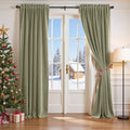 Lazzzy Velvet Blackout Curtains Thermal Insulated Room Window Drapes Super Soft Luxury Curtains for Living Room Bedroom Rod Pocket 2 Panels, Olive Sage, 52" W x 96" L