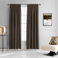 DONREN 2 Panels 84 inch Length Chocolate Brown Blackout Curtain Panels for Bedroom - Rod Pocket Room Darkening Thermal Insulated Curtains for Living Room (52 x 84 Inches Long)