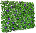 GLANT Expandable Fence Privacy Screen for Balcony Patio Outdoor,Decorative Faux Ivy Fencing Panel,Artificial Hedges (Single Sided Leaves) (1, Purple Flowers)