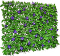 Sumery Expandable Fence Privacy Screen for Balcony Patio Outdoor,Decorative Faux Ivy Fencing Panel,Artificial Hedges (Single Sided Leaves) (2, Green Flowers)