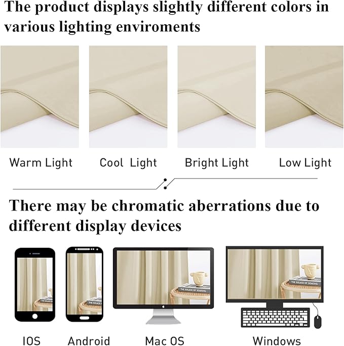 StangH Beige Velvet Curtains 96 inches Long - Luxury Room Darkening Privacy Protect Window Treatment Heavy Thick Sliding Door Drapes for Living Room/Bedroom, W52 x L96, 2 Panels