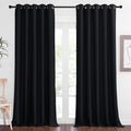 NICETOWN Black Blackout Living Room Curtain 102 inches Long, Grommet Thermal Insulated Cold/Light/Sound Blocking Window Drape for Bedroom/French Door (W66 x L102, 1 Panel)