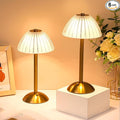 Liliful 6 Pcs Cordless Table Lamp Rechargeable Touch LED Small Gold Portable Battery Operated USB-c Desk Lamp 3 Color Dimmable for Bedroom Living Room Dining (Gold,Mushroom Style)
