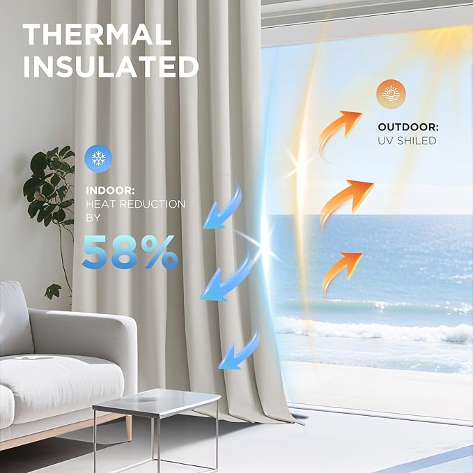 Joydeco White 100% Blackout Curtains 90 Inch 2 Panels, Luxury Thermal White Velvet Curtains for Bedroom Living Room, Soundproof Blackout Window Drapes, Rod Pocket & Back Tab (52W x 90L)