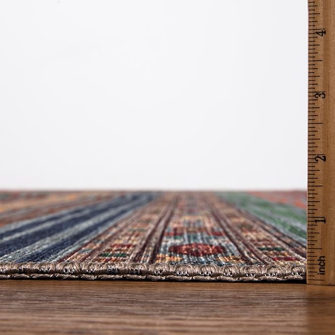 Keen Home Design 2x12 Rug - Machine Washable Runner Rug with Non-Slip Backing, Ideal for Hallway, Entryway, Kitchen, Laundry Room - Vintage, Easy Clean, Durable, Low Pile - (2'6" x 12')