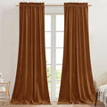 StangH Halloween Curtains Burnt Orange Velvet Room Darkening Window Drapes Thick Heavy Privacy Drapes for Doorway/Living Room Sliding Door/Kids Bedroom, W42 x L84, 2 Panels