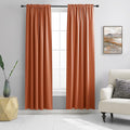 DONREN 90 Inches Long Blackout Curtains for Living Room, Thermal Insulated Window Treatment Panel for Bedroom (Burnt Orange,Set of 2 Panels)