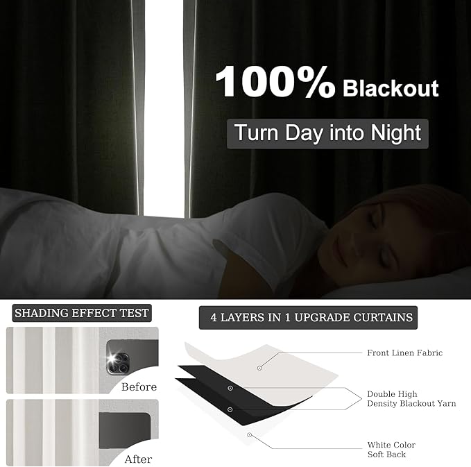 Topfinel 92 Inch Long Black Out Custom Drapery Panels, Double Pinch Pleated Window Coverings, Kids Summber Boho Farmhouse Heat Blocking Sound Block Back Tab Curtains for Patio Sunroom Bay Window