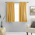 DONREN Dark Yellow Blackout Curtains for Kitchen - Thermal Insulated Room Darkening Bedroom Curtain Drapes with Rod Pocket (42 Inch Width x 54 Inch Length,2 Panels)