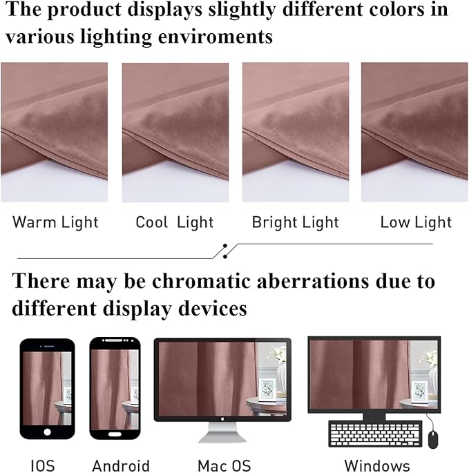 StangH Wide Rose Velvet Curtains - 96 inches Long Heavy Thick Window Drapes for Living Room, Room Darkening Thermal Insulated Home Decoration for Sliding Glass Door, W52 x L96, 2 Panels