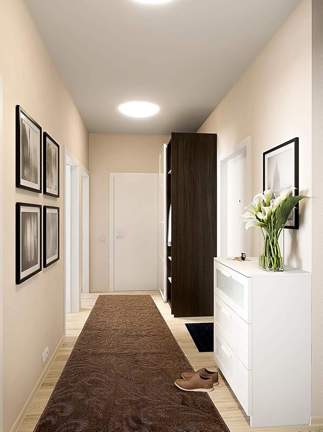 20 FT Extra Long Carpet Runner Rug with Rubber Backing, Non-Slip Washable Brown (26" X 20'), Custom Floor Mat for Kitchen Hallway Stairs Bedroom Bathroom Entryway, Your Choice of Length, Floral