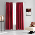 DONREN 84 inche Length Curtain Panels - Light Reducing Thermal Insulated Solid Blackout Curtains/Panels/Drapes for Living Room (Set of 2, 60 inches by 84 Inch, Red)