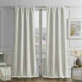 Joydeco Vanilla Grey Velvet Curtains 90 Inches 2 Panels, Luxury Thermal Insulated Soft Curtains for Bedroom & Living Room, Room Darkening Velvet Drapes, Rod Pocket (52W x 90L)