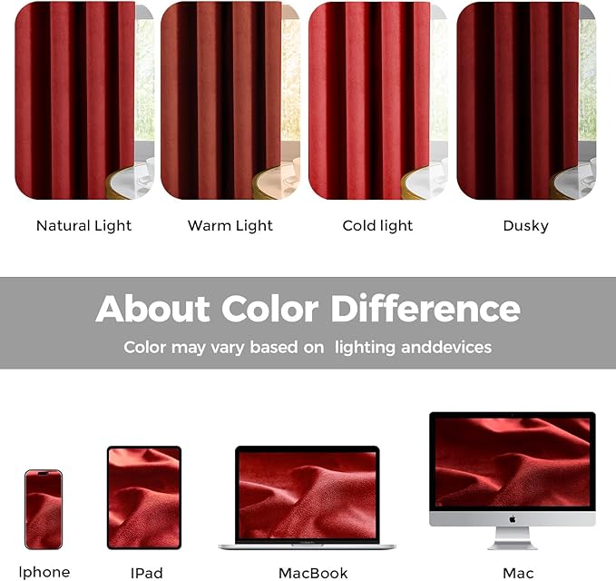 Pinch Pleated 100% Blackout Curtains for Bedroom, Red Velvet Curtains for Living Room, Black Out Curtain 102 inch Long Room Darkening, Blackout Pinch Pleat Drapes with Hooks 2 Panels