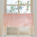 Sutuo Home Boho Valance Curtains for Road Tiers Windows, Bohemian Short Curtains Light Filtering French Country Tassels Window Treatment Embroidery Drape, Rod Pocket 1 Panel 52" W x 18" L, Pink