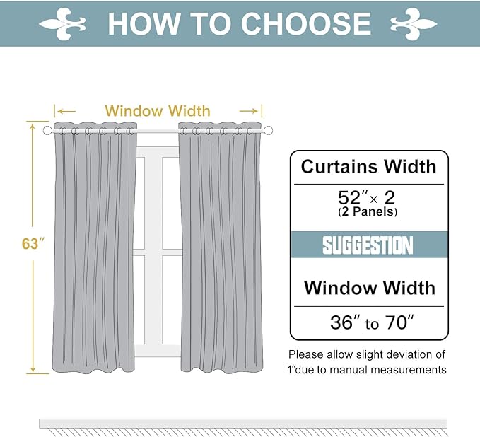 ChrisDowa Grommet Blackout Curtains for Bedroom and Living Room - 2 Panels Set Thermal Insulated Room Darkening Curtains (Dark Grey, 52W x 63L)