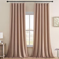 Joydeco Velvet Curtains Rose Beige Blackout Curtains Thermal Insulated 90 inches Long Window Curtains Super Soft Room Darkening Drapes for Bedroom Living Room Elegant Rod Pocket 2 Panels Rose Beige