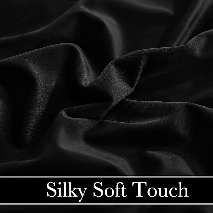 RYB HOME Velvet Closet Curtains 84 inches, Room Darkening Thermal Insulated Privacy Back Tab Drapes for Doorway Enterway, Dormitory, Black, W 42 x L 84 inches, 2 Panels Set
