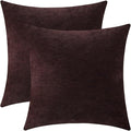 Jeneoo Plum Purple Decorative Throw Pillow Covers Soft Chenille Comfy Square Couch Cushion Cases for Living Room Sofa Decor (Set of 2, 20 x 20 Inches)