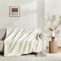 Sophia & William Throw Blanket for Couch Sofa(50x60 Inches) - Faux Fur Throw Soft Cozy, Gifts for Women, Cream