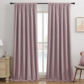 Joydeco Rose Pink 100% Blackout Curtains 102 Inch 2 Panels, Luxury Thermal Pink Velvet Curtains for Bedroom Living Room, Soundproof Blackout Window Drapes, Rod Pocket & Back Tab (52W x 102L)