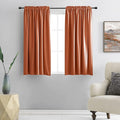 DONREN Burnt Orange Blackout Curtain Drapes for Bedroom - 48 Inch Length Small Window Treatment Rod Pocket Curtain Drapes (Set of 2 Panels,52 W x 48 L)