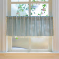 Sutuo Home Boho Linen Curtains Valance for Windows Tiers, Bohemian Short Curtains Light Filtering Country Vintage Tassels Window Treatment Long Stripes, Rod Pocket 1 Panel 52" W x 18" L, Greyish Blue